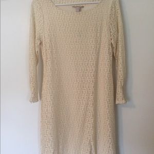 Banana Republic Long Sleeve Ivory Lace Dress